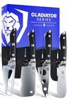 DALSTRONG Charcuterie & Cheese Knife Set - 4-Piece - Gladiator Series - Mini Cleaver, Serrated Knife, Round-Tip, Forked Cheese Knife - HC German Steel - G10 Garolite Handle - w/Sheath - NSF Certified