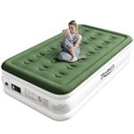 Zearna 190x100x40cm Single Inflatable bed, Air Mattress with Built-in Electric Pump, Blow Up Mattress in 3 Mins Self-Inflation/Deflation,Flocked Surface Guest Airbed for Home Portable Camping