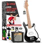 Pyle Kids Electric Guitar Starter Kit with Amplifier, 30” Mini Instrument w/ 10W Amp & Complete Accessories, PEGKT30 Black