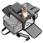 PetsN'all Airline Approved 2 Sides Expandable Pet Carrier, Cat Carrier, Soft Sided, Durable, Easy to Carry, and More Breathable, Perfect for Puppy and Cats