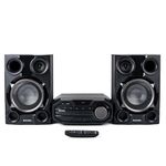 Roxel Road CD Player Mini Hi-Fi System, 100W Speakers, BT Streaming, USB MP3 Playback, FM Radio, CD/CD-R/RW Compatible, AUX-In, Headphone Socket, Remote Control, Carbon & Silver Finish (RCD-660)