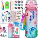 Gifts for 5 6 7 8 9 Year Old Girls: Arts and Crafts for Kids Age 5-10 Decorate Water Bottle Toys Girls Birthday Presents Age 4-12 Mermaid Toy for 6-8-10 Years Craft Sets with Glitter Gem Stickers Art