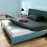 The Sleep Company 100% Waterproof Bamboo Mattress Protector | Upto 10" Deep Pocket | Elastic Fitted Mattress Cover | Noiseless | Smooth Fabric | Machine Washable | King | Grey | 78" X 72"