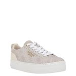 GUESS Women's Genza Sneaker, Dove 150, 3.5 UK