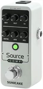 SONICAKE Compressor Pedal, Mini Analog Compression Effect Pedal for Electric Guitar and Bass, Knobs Adjust, Buffer Bypass - Source Comp