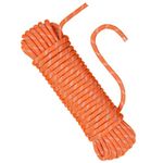 NorthPada 10 mm 5 Meters Rope Climbing Rope Marine Rope Anchor Rope Boat Rope Rappelling Rope Float Rope Tree Swing Rope Sail Rope Static Rope Orange