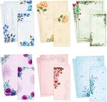 Stationary Paper and Envelopes Set - School Supplies,Japanese Stationery Set with Lines Vintage Floral Letter Paper - 48 Sheets + 24 Envelopes,7 x 10 Inch of Each Stationary Paper