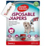 Simple Solution Disposable Diapers for Female Dogs,Absorbent Wetness Indicator,Leak Proof,Adjustable Fasteners,Lasting Dryness XTails Nation|Packof 12 (Small | Weight: 5-11 KG | Waist: 30-48 CM)