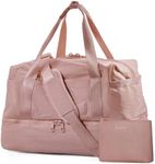 Weekender Bags for Women, BAGSMART Travel Duffel Bags with Shoe Compartment,Personal Item Travel Bag for Airlines, Carry on Overnight Tote Bag with Toiletry Bag (Dark Pink)