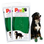 PawZ Rubber Dog Boots for Large Paws - All-Weather Waterproof Dog Shoes, Anti-Slip Traction for Rain, Snow, Mud & Hot Pavement - Pull-On Dog Booties, Green - X-Large (4" +) - Pack of 24