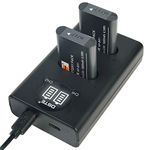 DSTE 2x NP-BX1 Li-ion Battery + USB Charger Compatible with Sony ZV1 ZV-1 ZV-1F DSC-WX300/T DSC-WX300/W DSC-WX350 HDR-MV1 HDR-GWP88VE HDR-PJ275 Camera as NP-BX1/M8