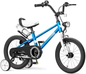 67i Boys Toddler Bike with Training Wheels, 12/14/16 Inch, Adjustable Handlebar & Seat, Bell, Water Bottle Cage, Reflective Stripes, Front Light & Coaster Brake - Bicycle for Kids 3-8 Years Old (Blue)