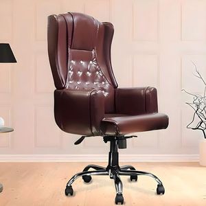 MRC Maharaja King Size High Back Boss Chair with Lumbar Support & Heavy Any Position Locking Mechanism, Already Assembled (Brown)
