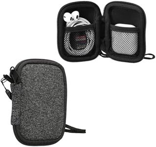 kwmobile Neoprene Case Compatible with in-Ear Headphones - 2.3 x 3.5 inches (6 x 9 cm) Case with Zip - Anthracite/White