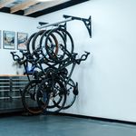 Spacerail Stashed Wall Mounted Bike Storage Rack for 4 Bikes, Heavy Duty 360 Patented Auto Lock Rotating Hook Garage Storage System, Expandable Modular Design