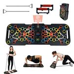 Surplex 41 In 1 Body Building Push Up Rack Board with Smart Counting&Resistance Bands, Foldable Colour-coded Power-press&Multi-function Push-up Fitness Stands Board for Muscle Training Sport Gym