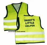 Kids High Visibility Hi Viz Safety Vest Top Hi Vis Baby Waistcoat Childrens Gift (X-Large (4-6 Years), DADY'S Little HEPLER)