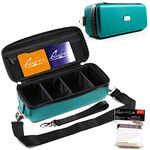 Quiver Time Teal Bolt Card Carry Case - Playing Card Case Deck Box Storage, Compatible with Pokemon TCG, MTG, YuGiOh trading cards (Wrist&Shoulder Strap, Dividers&Separators + 100 Apollo Sleeves)