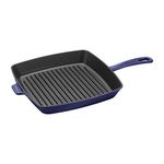 Staub Cast Iron 10-inch Square Grill Pan - Dark Blue, Made in France