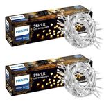 PHILIPS Starlit 12 Meter 72 LEDs String Light for Decoration | Festival LED String Light for Diwali, Christmas and Home Decoration| Cool White, Pack of 2