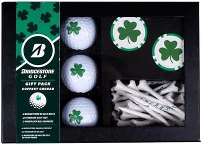PrideSports Bridgestone Golf Gift Pack - e6 Golf Balls, Pride Performance Tees, and Poker Chips (Shamrock)