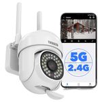 EVERSECU 2K 3.0MP Outdoor WiFi PTZ Security Camera, 2.4G&5G WiFi, Auto Tracking, 2 Way Audio, Color & Infrared Night Vision, Work with Alexa, SD Card & Cloud Storage, ONVIF Conformant IP CCTV Camera