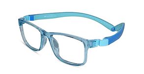 LensKandy Junior for Kids Age 6-10 yrs | Computer Glasses for Eye Protection & Starin | Zero Power, Antiglare & Blue Light Protection from online Classes, Gaming, Mobile, TV | Boys & Girls | Blue