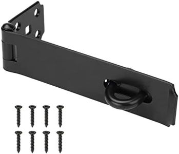 SANKINS 7-1/2" Heavy Duty Door Lock Hasp Latch, 1/8" Thicker Iron Gate Hasp Latches Safety Packlock Clasp Locking with Lengthen Screws for Outdoor Doors, Gates, Shed, Drawers, Cabinets, Black