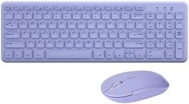 Wireless Keyboard and Mouse Combo,JieruiDeng 2.4Ghz USB Cordless Slim Silent Keyboard and Mouse Kit Home Office Game Use for Computer,Laptop,PC Desktops,Mac (Purple)