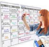 Dry Erase Monthly Laminated Jumbo Whiteboard Calendar, 25" by 38",Erasable Family Schedule Planner