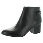 Anne Klein Women's Hilda Ankle Boot, Black Leather, 8 UK