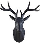 20 inch Large Wall Charmers Large Faux Deer Head Faux Taxidermy Animal Head Wall Decor - Handmade Farmhouse Decor - Rustic Wall Decor Deer Antlers (Black Deer)