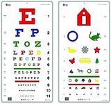 Snellen Color Eye Chart and Pediatric Color Vision Eye Chart Size 22 x 11 Inch Combo