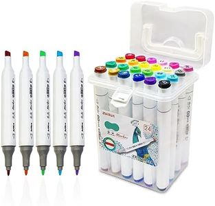 FunBlast 24 Color Markers Twin Tip - Double Tip Markers for Artist, Sketch Alcohol Markers Set, Drawing Colour Markers for Kids, Marker for White Board