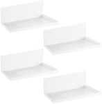 Therwen 4 Pack Magnetic Pegboard Shelves Wall Organizer Metal Peg Board Shelf Pegboard Steel Tray Pegboard Accessories Organizing Tools for Craft Home Kitchen (White,12 x 4.8 x 3.6 Inches)