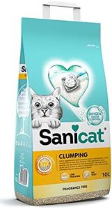 Sanicat - Lettiera per gatti agglomerante senza profumo | A base di minerali naturali per garantire il controllo dei cattivi odori | Assorbe l'umidità e facilita la pulizia