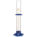 stonylab Graduated Cylinder, Laboratory Borosilicate Glass Graduated Measuring Cylinder with Plastic Hexagonal Base and Protective Collar, 100 ml