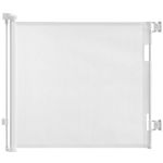 CROWNSHOP Stair Gate, Retractable Stair Gates for Baby and Dogs, Extends up to 71" Wide, 33" Tall One Handed Operation, Baby Gate for Doorways/Hallways, White