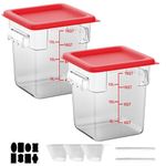 18 QT Commercial Food Storage Containers with Lids: [Sous Vide] [NSF Certified] 8 PCS Clear Sous Vide Container with Scales Handles for Home Restaurant Kitchen Storage Pizza Bread Dough Proofing