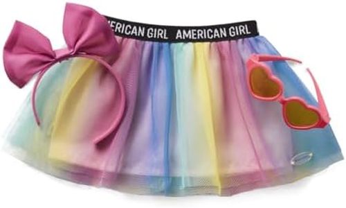 American Girl Truly Me 18-inch Doll Accessories Rainbow Skirt, Pink Headband, and Heart-Shaped Sunglasses, for Ages 6+