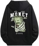 SHENHE Men's Graphic Print Hoodies Drawstring Long Sleeve Hoodie Pullover Sweatshirt Large Black