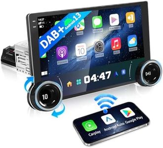 URVOLAX Autoradio mit Bildschirm Android 13, 10,1 Zoll 1 Din DAB+ Android Auto Radio Apple Carplay Display Touch Screen mit Navi Bluetooth 5.4, Wireless Car Play mit Knöpfen Mirrorlink FM RDS SWC EQ