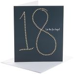 UK Greetings 18th Birthday Card for Him/Her/Friend - Gold Foil Stars Design, white, 159mm x 184mm