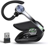 Ngsod Bluetooth Headset, Wireless Earpiece with Upgrade Noise Canceling Mic,500mAh Charging Case Support 72H Talking Time,Hand-Free Headphones with Mute Button for Computer Cell Phones Trucker Work