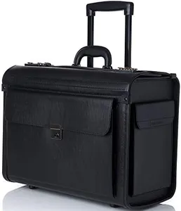 Alpine Swiss Rolling 17" Laptop Briefcase on Wheels Attache Lawyers Case Legal Size Black