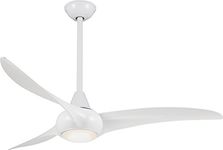 LUXAIRE 9017-52" Sweep Light Wave, 3 Blade White Ceiling Fan with LED