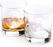 Full Moon Whiskey Glass Set - Two 11oz. Tumbler Glasses with Full Moon Screen Print