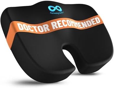 Everlasting Comfort Doctor Recommended Memory Foam Seat Cushion for Office Chairs & Car - Ergonomic Office Desk Accessories - Cushions for Tailbone Pain Relief, Sciatica & Back Support Pillow