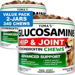 2-Pack Glucosamine for Dogs - Hip and Joint Supplement for Dogs - Glucosamine Chondroitin for Dogs Chews - Dog Joint Pain Relief with MSM - Advanced Dog Joint Supplement Health - Mobility Support