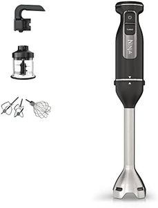 Ninja Foodi 3-in-1 Hand Blender, Hand Mixer & Chopper, Food Processor with 3 Attachments, 850W Powerbase, Immersion Blender, 5 Mixing Speeds, 2 Blending Speeds, 1.5m Cord, Black CI100UK